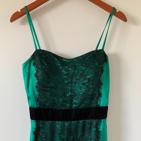 Spaghetti Strap Mini Dress in green color - Picture 3 of 11